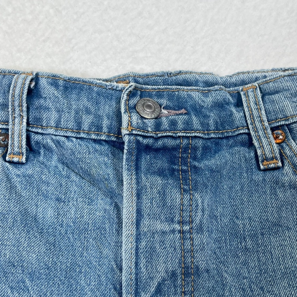 Levi's Wedgie Short Blue Distressed Raw Hem High Rise Button Fly Casual Boho 29 - Picture 9 of 10